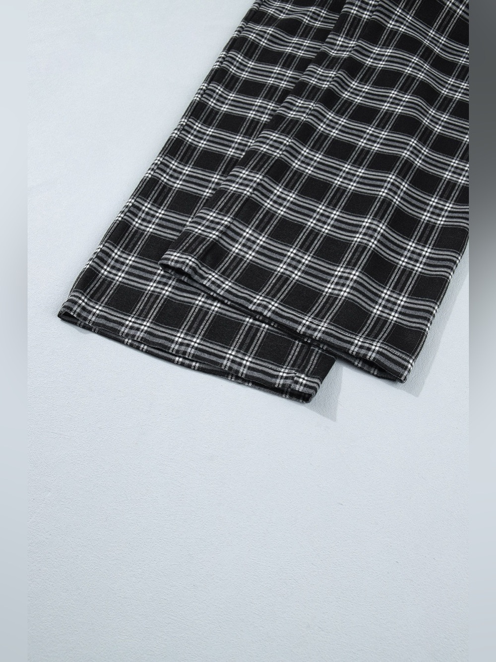 Plaid Wide-Leg Drawstring Pants - Picture 13 of 16